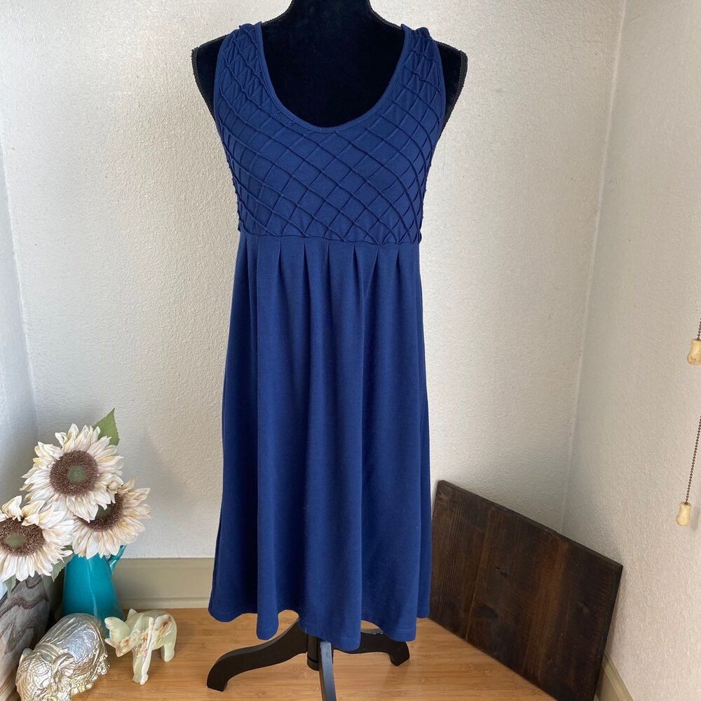 Navy Cotton Dress - Medium